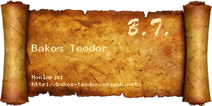 Bakos Teodor névjegykártya