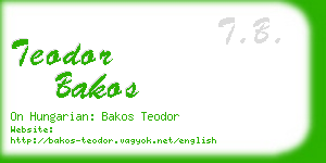 teodor bakos business card
